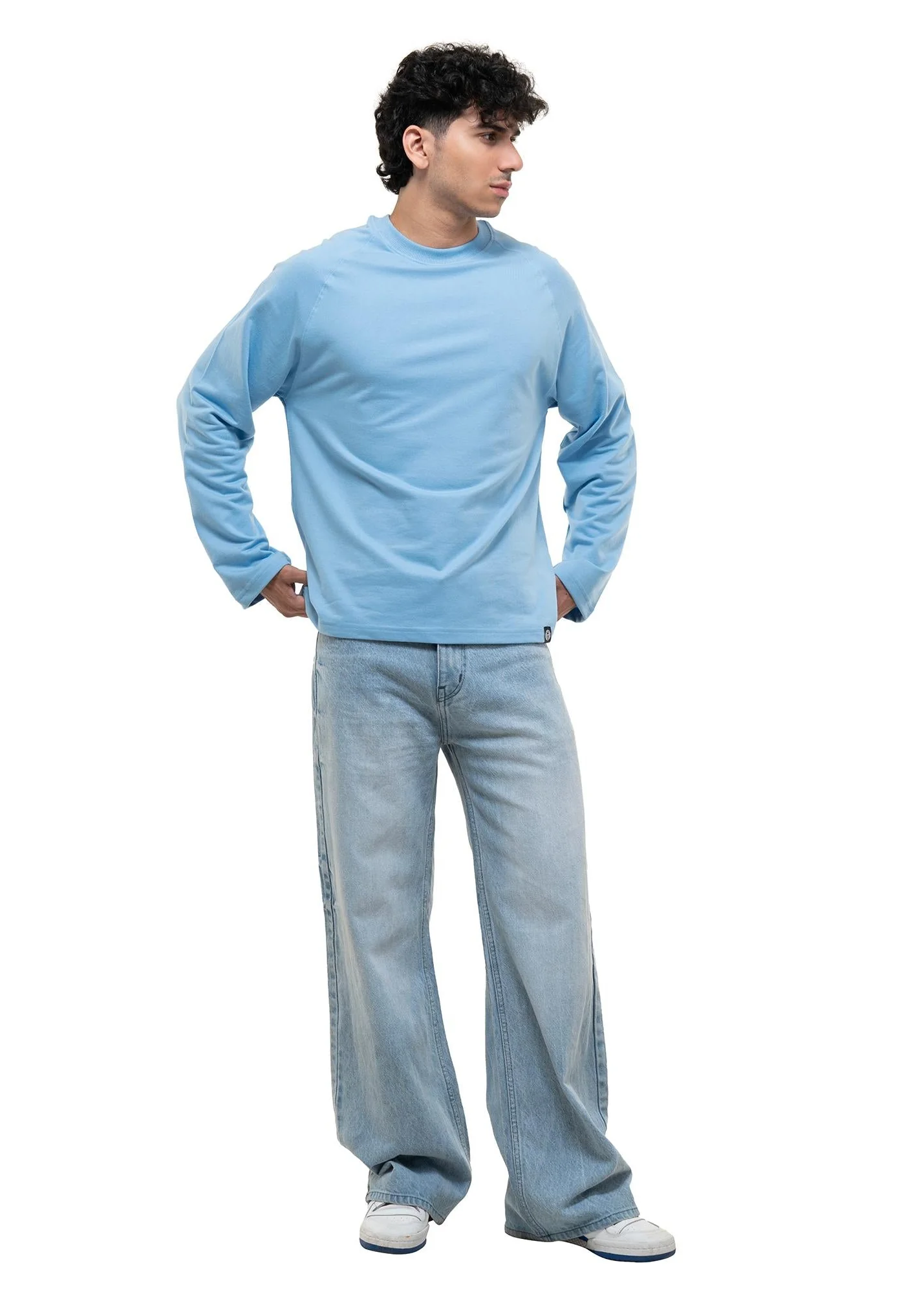 RAGLAN CROPPED TEE - BABY BLUE - Image 2