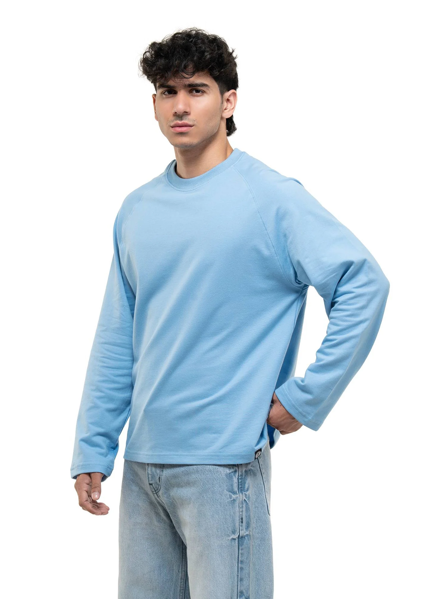 RAGLAN CROPPED TEE - BABY BLUE - Image 4