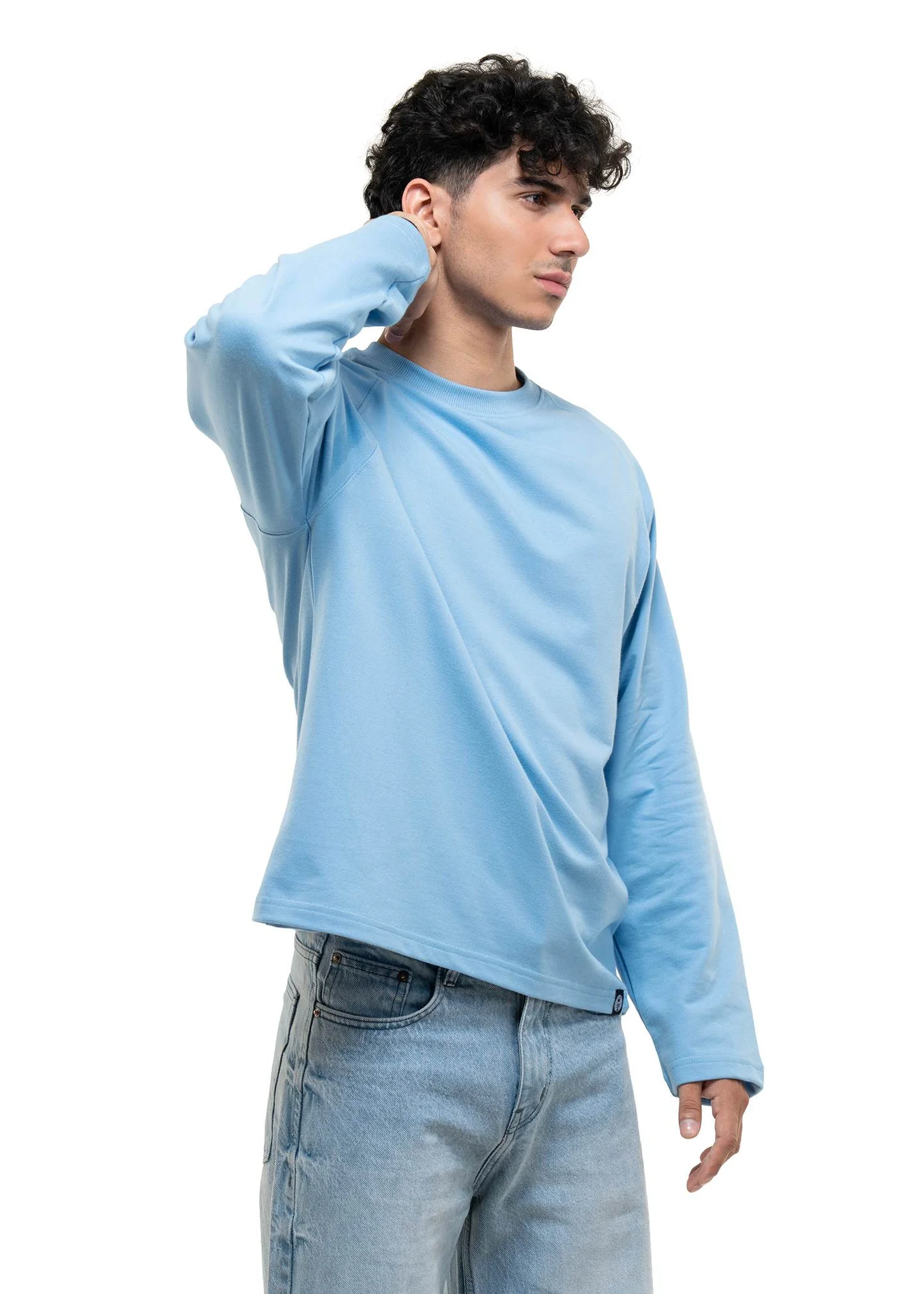 RAGLAN CROPPED TEE - BABY BLUE - Image 6