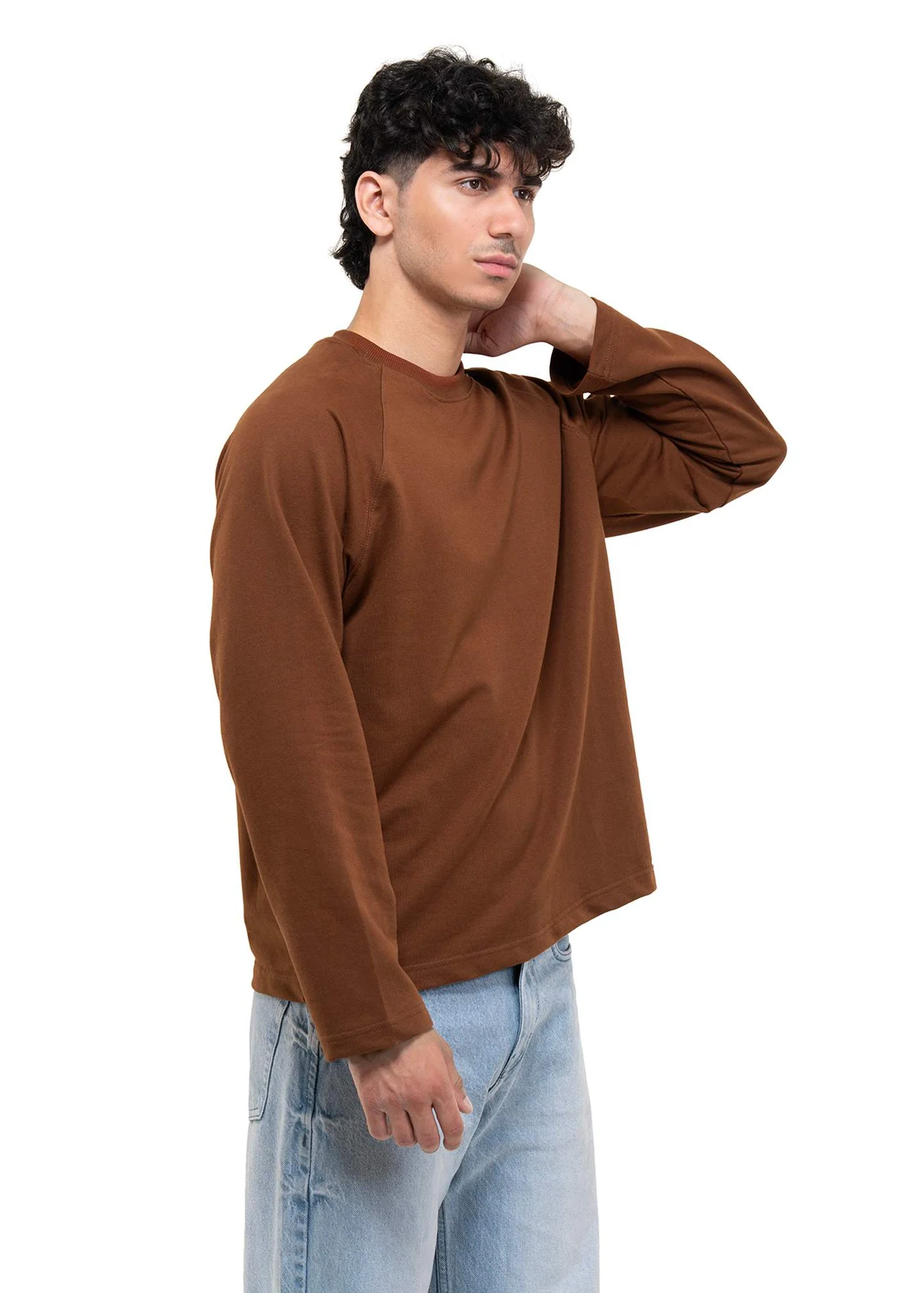 RAGLAN CROPPED TEE - BURNT BROWN - Image 6