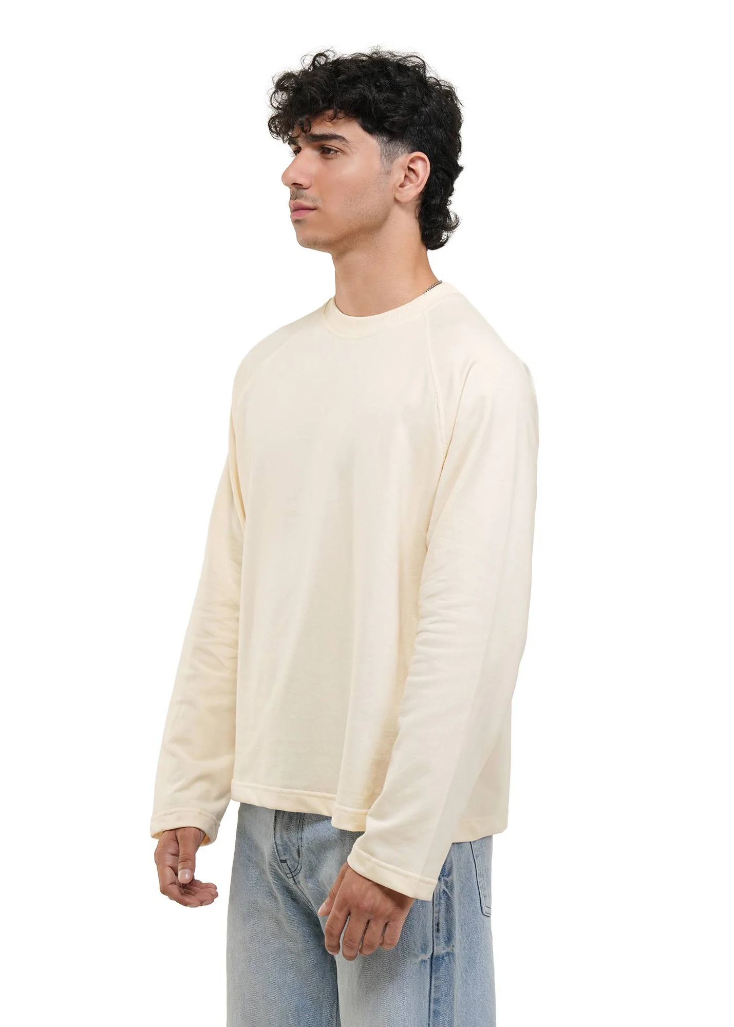 RAGLAN CROPPED TEE - CREAM - Image 4