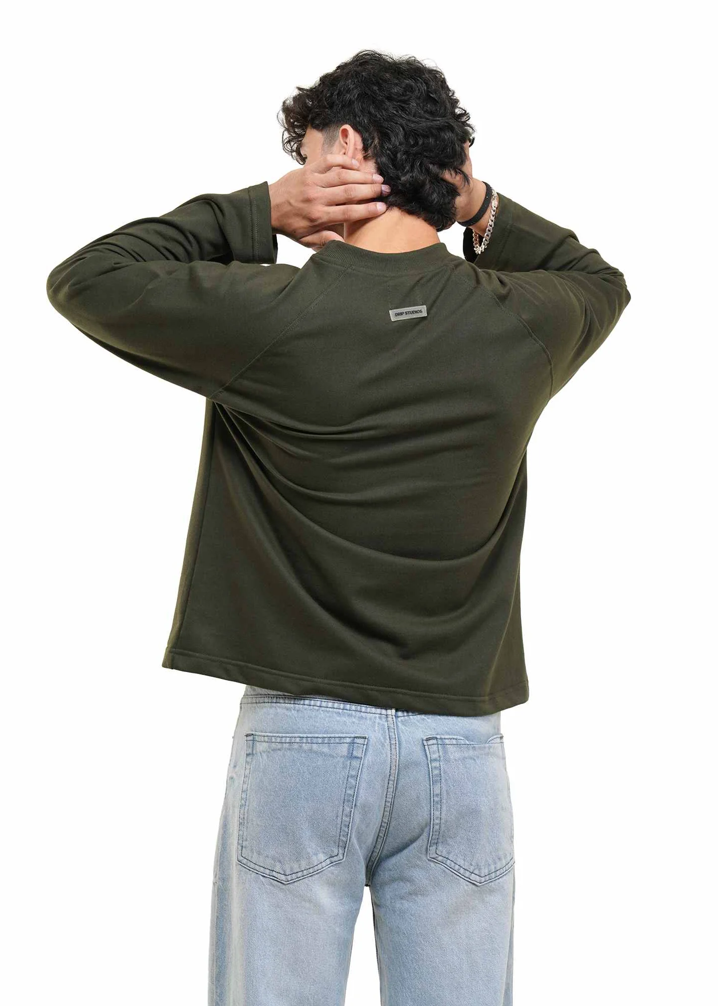 RAGLAN CROPPED TEE - DARK GREEN - Image 6