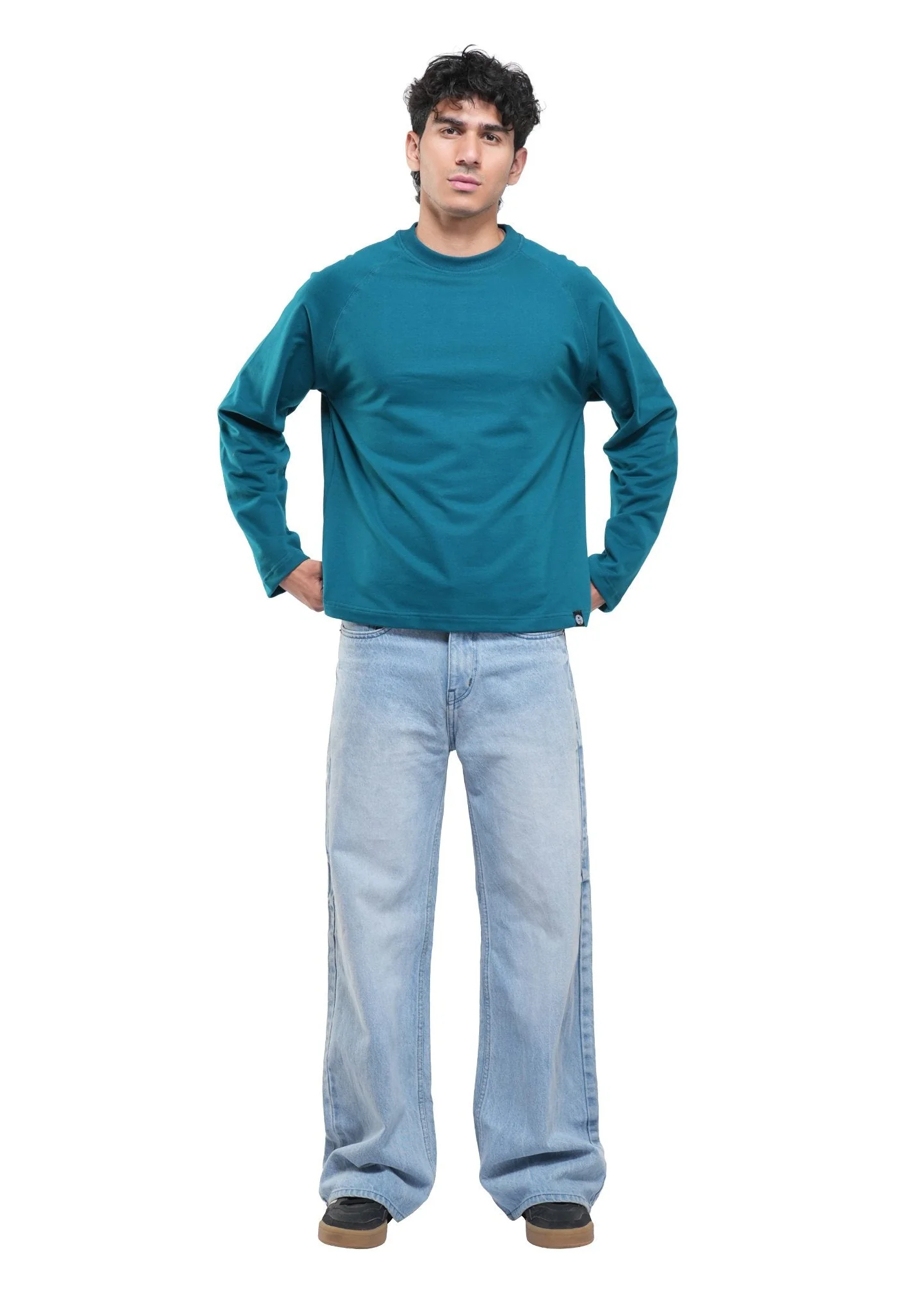 RAGLAN CROPPED TEE - DEEP TEAL - Image 3
