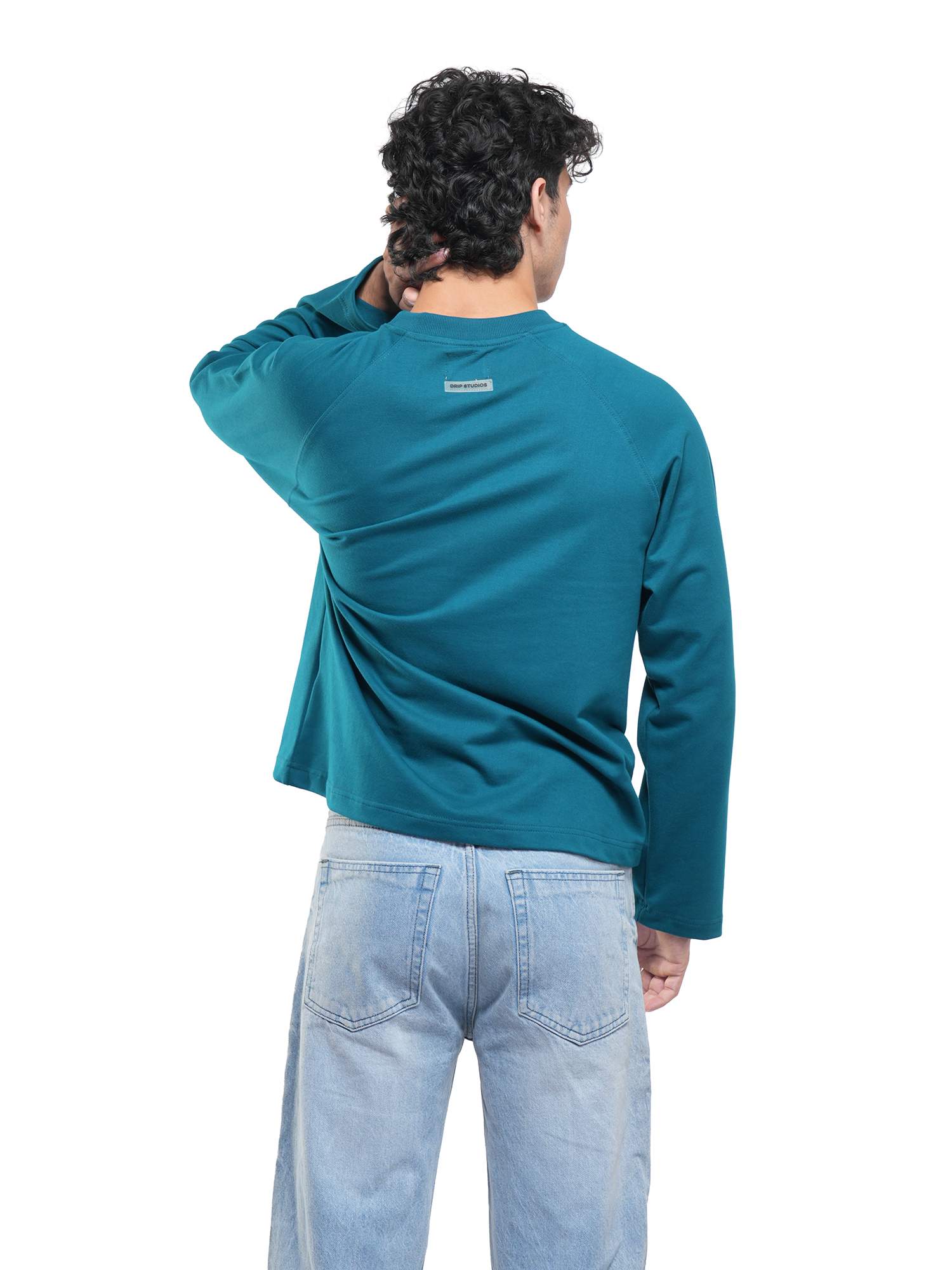 RAGLAN CROPPED TEE - DEEP TEAL - Image 4