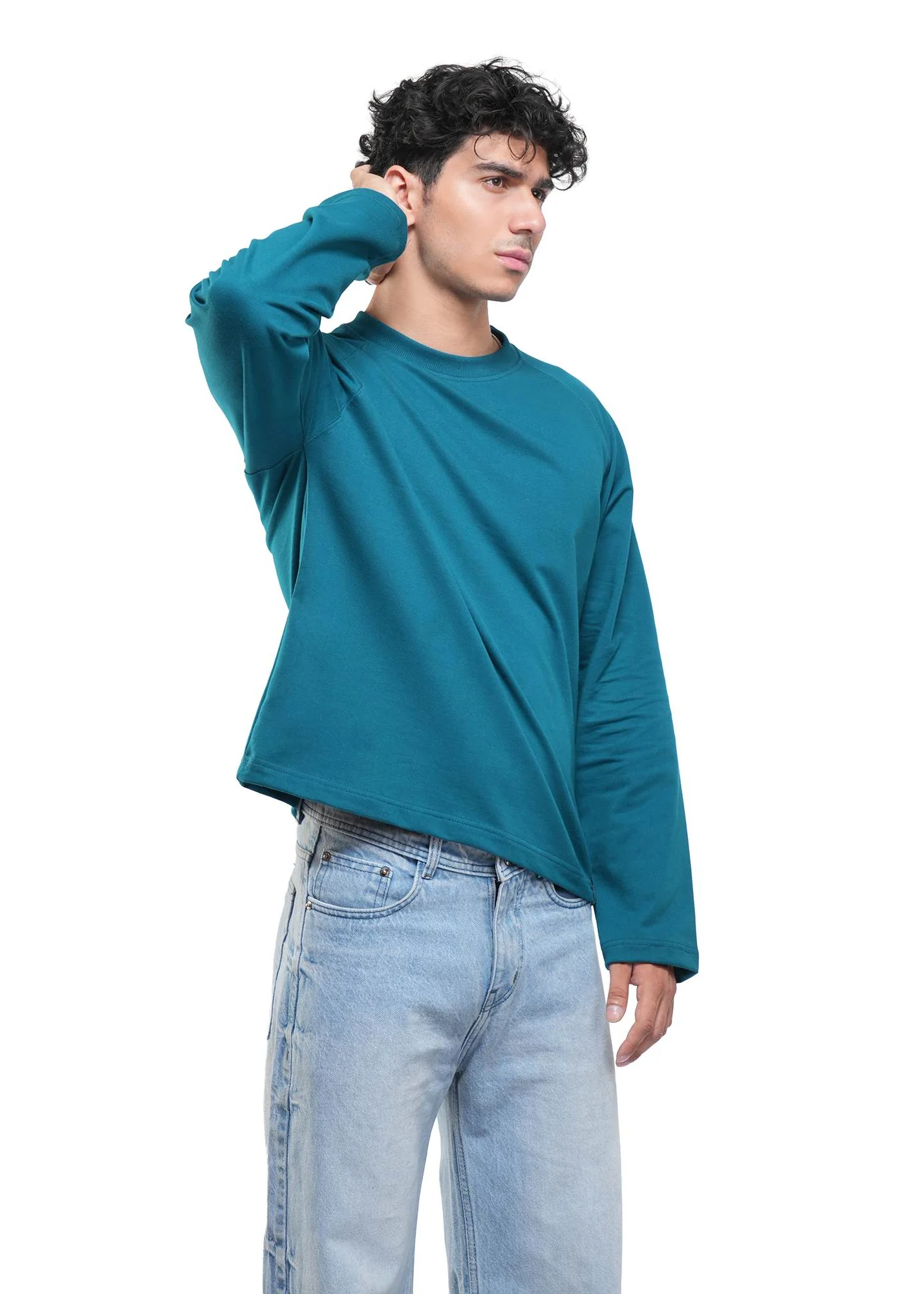 RAGLAN CROPPED TEE - DEEP TEAL - Image 5