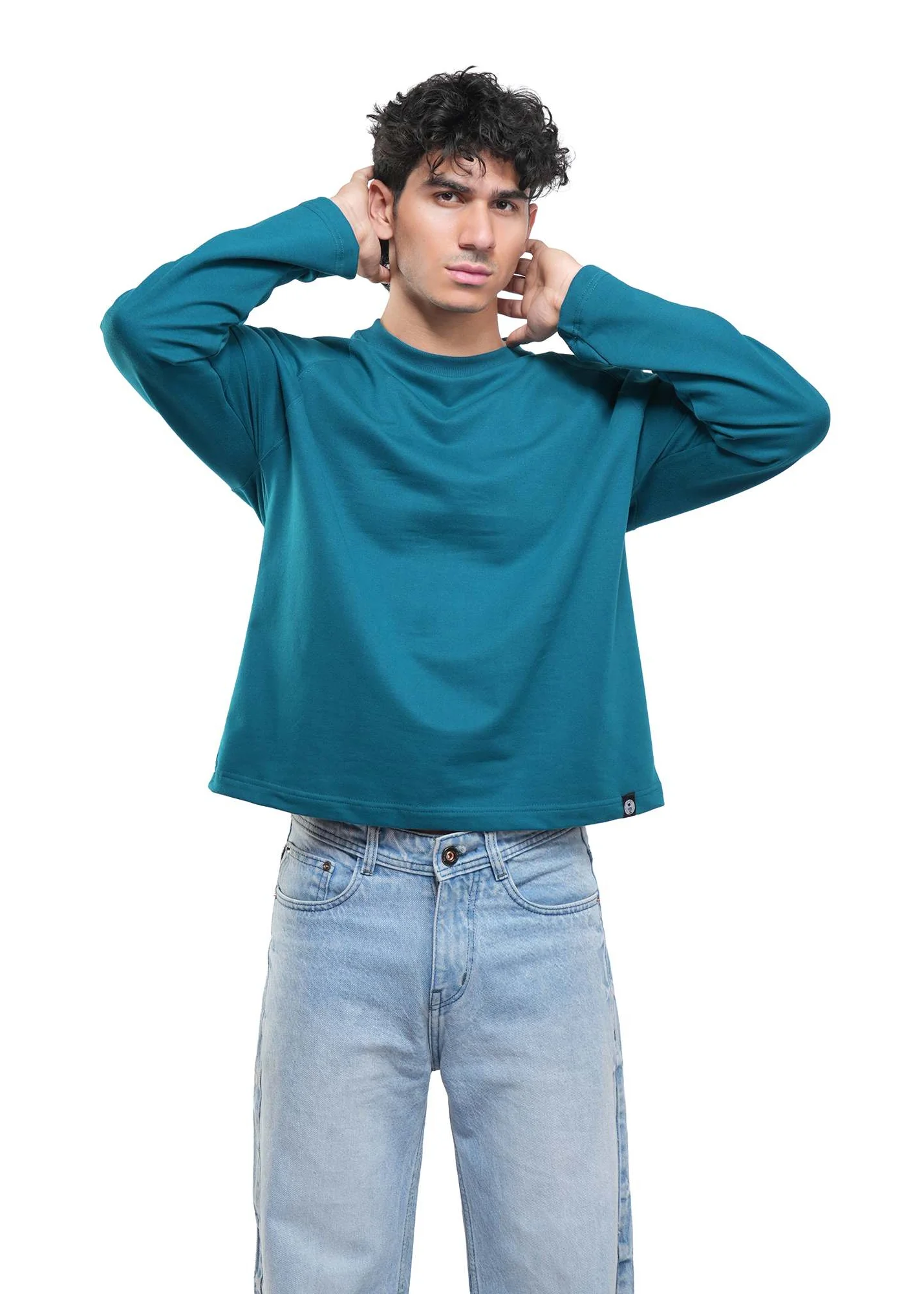 RAGLAN CROPPED TEE - DEEP TEAL - Image 6