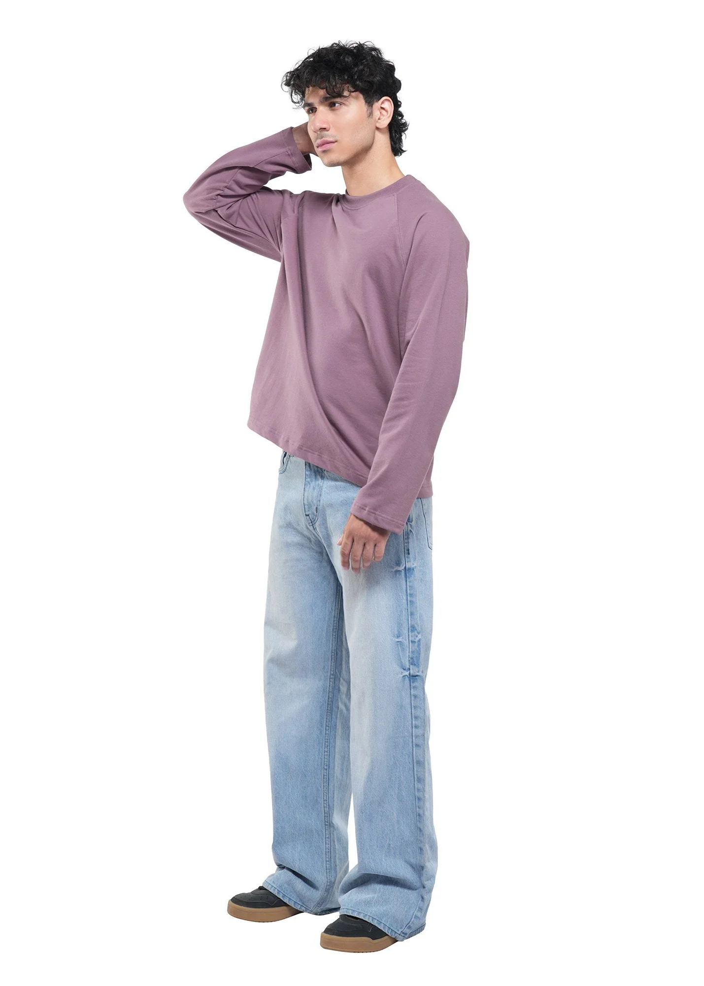 RAGLAN CROPPED TEE - DUSTY MUAVE - Image 2