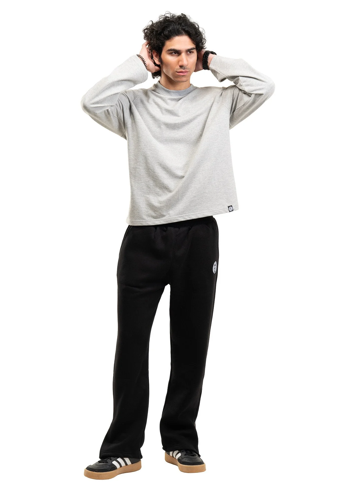 RAGLAN CROPPED TEE - MELANGE GREY - Image 3