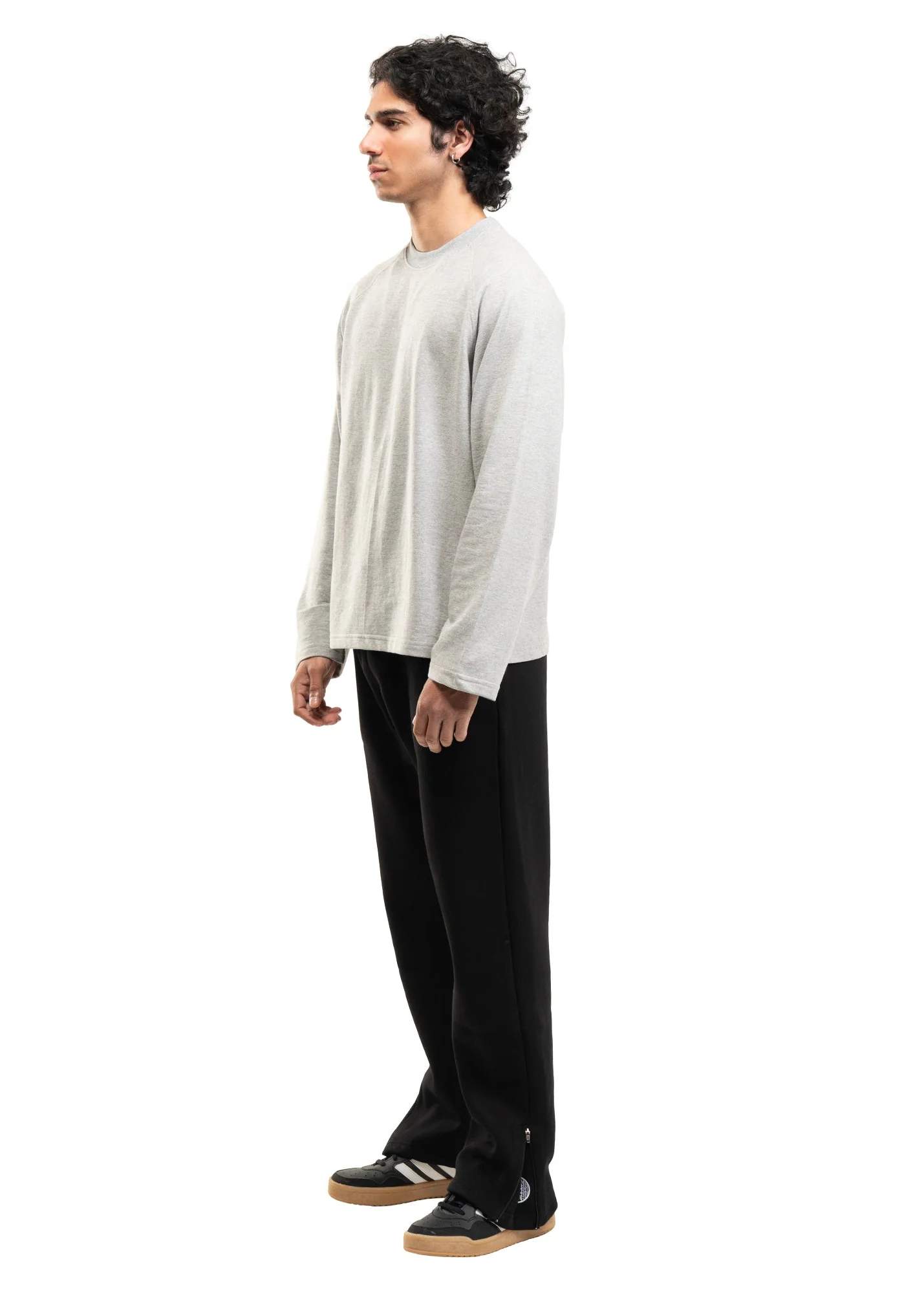 RAGLAN CROPPED TEE - MELANGE GREY - Image 4