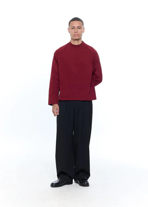 RAGLAN CROPPED TEE - WINE - Image 3