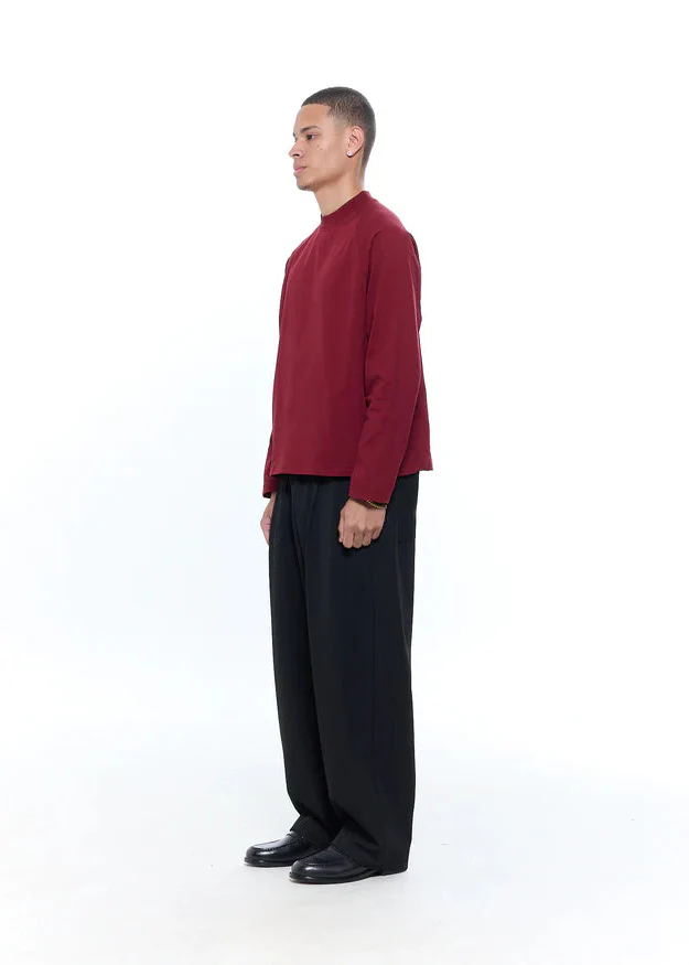 RAGLAN CROPPED TEE - WINE - Image 4