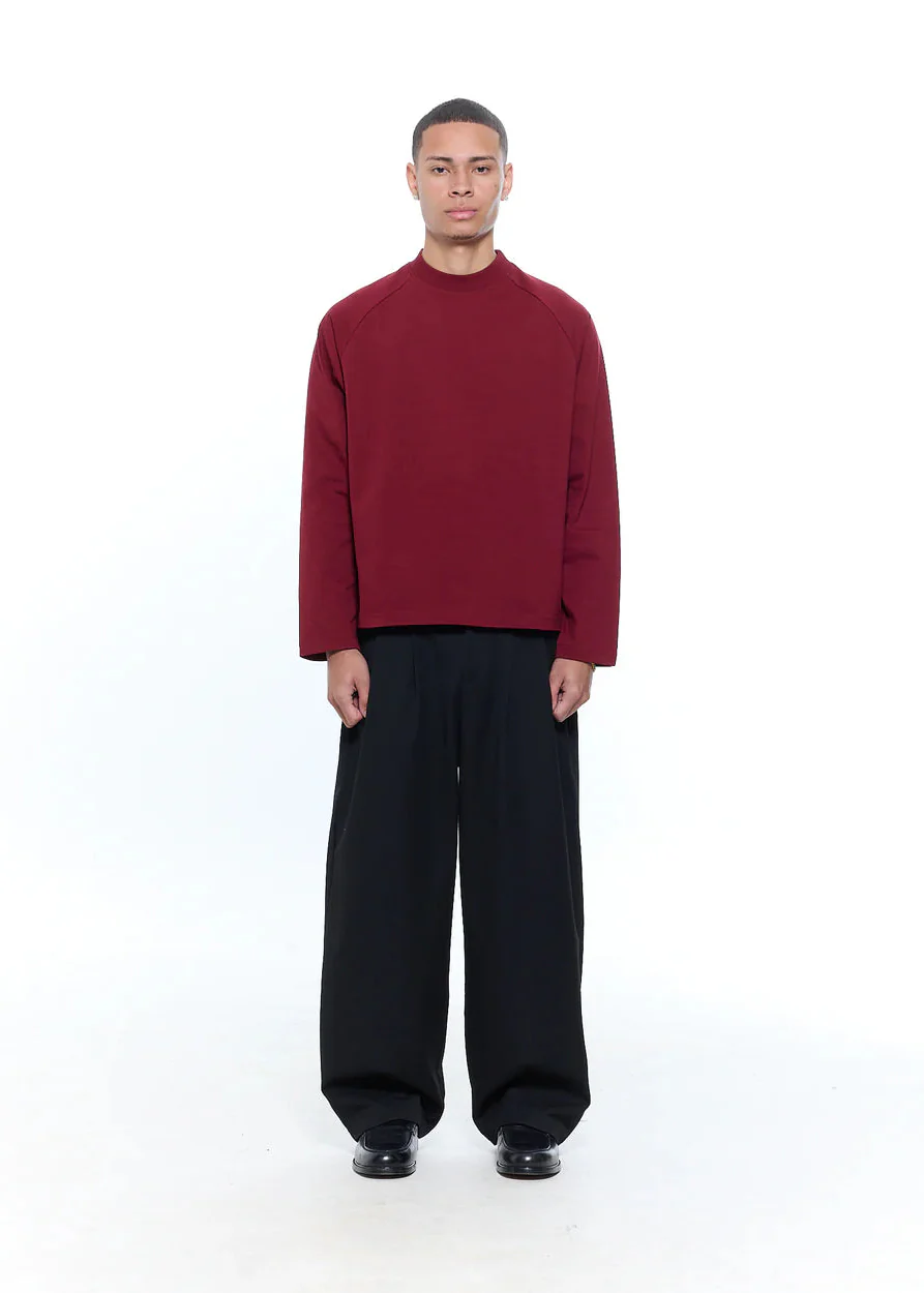 RAGLAN CROPPED TEE - WINE - Image 5