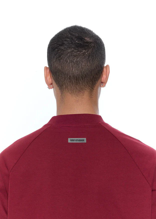 RAGLAN CROPPED TEE - WINE - Image 6