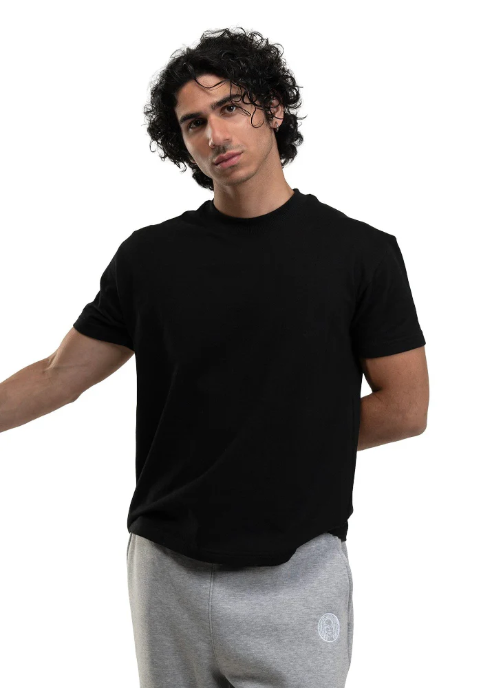 REGULAR CROPPED TEE - BLACK - Image 3