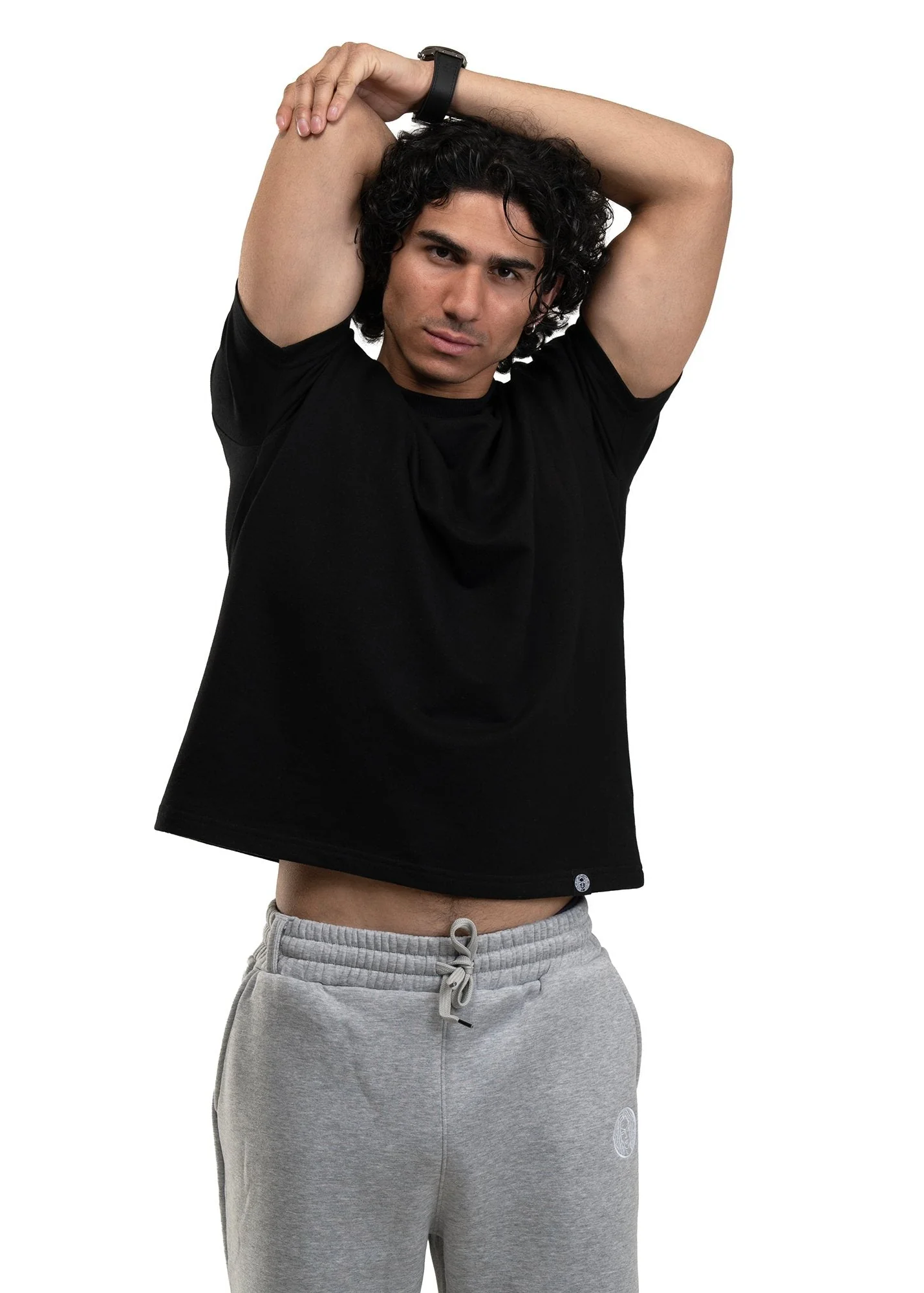 REGULAR CROPPED TEE - BLACK - Image 4