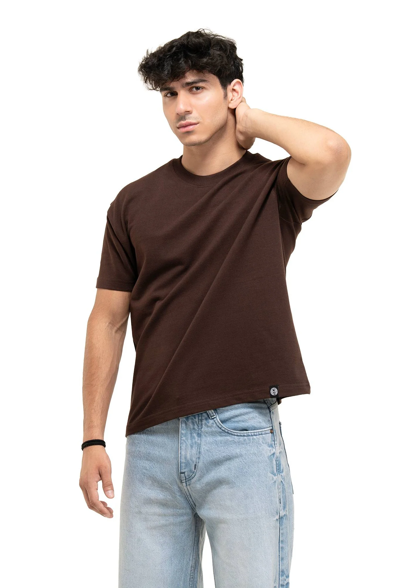 REGULAR CROPPED TEE - COFFEE - Image 5
